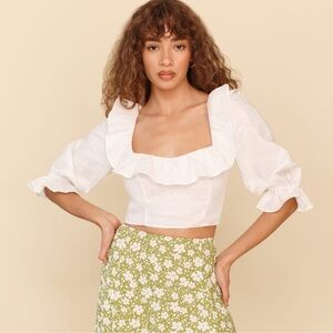 Reformation Edgewater Linen Top